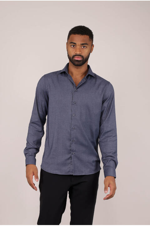 Brimi Shirt Grey Melange M Bamboo viscose stretch shirt